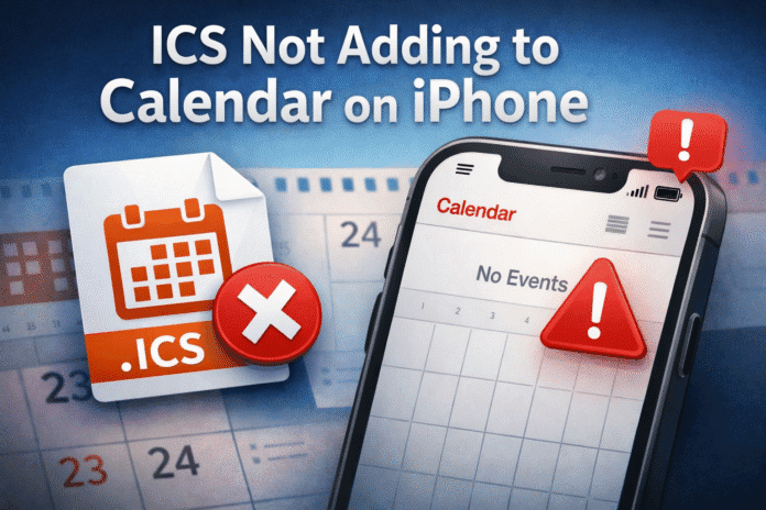 ics not adding to calendar iphone